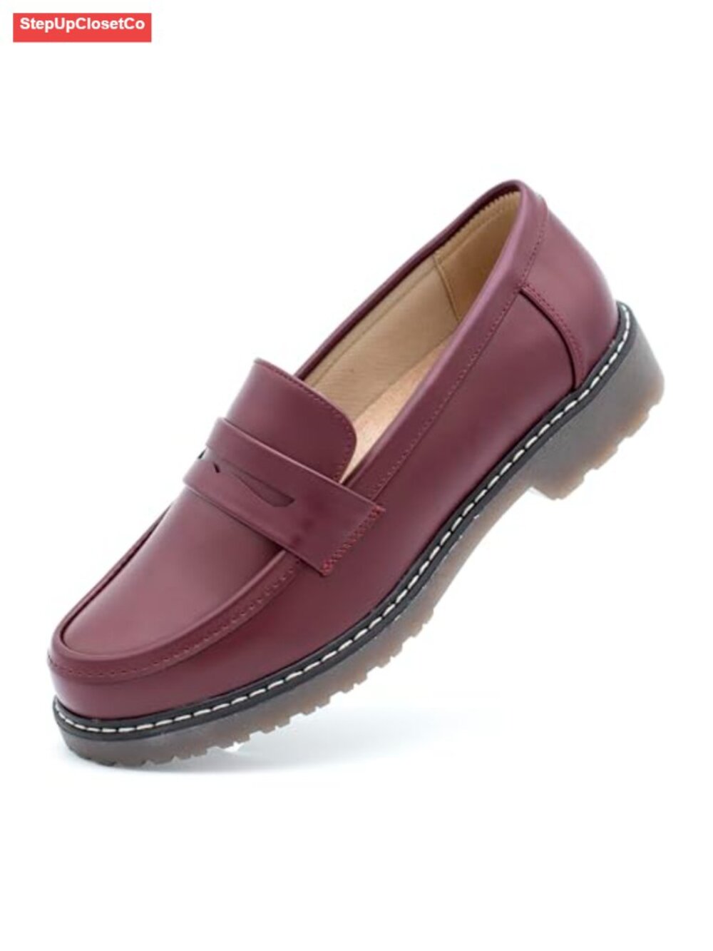 Chunky Platform Loafers Comfortable Slip-On Driving Mocc Women Faux Leather